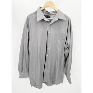 Alexander Julian Colours Grey Single Needle Collared Dress Shirt Men's Size 2XLT